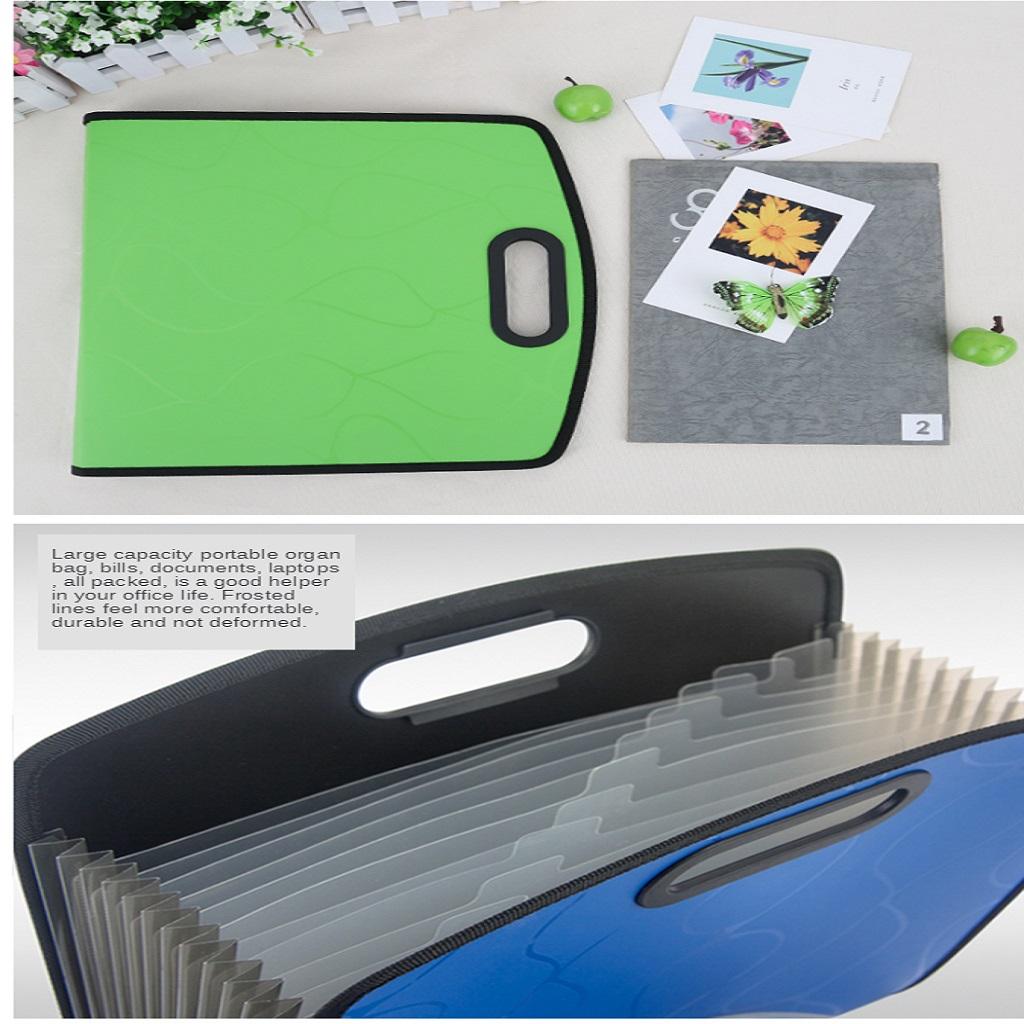 Portable Organ Bag Office Business Large-capacity Multi-layer Folder Blue