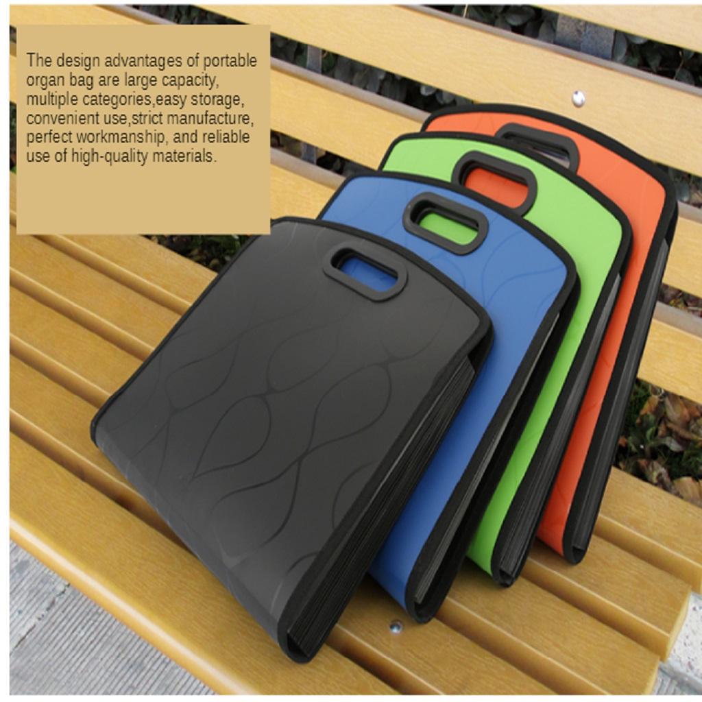 Portable Organ Bag Office Business Large-capacity Multi-layer Folder Black