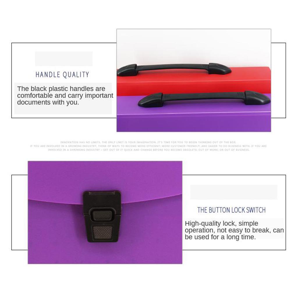 Expanding File Folder Document Storage Bag Filing Letter Organizer Purple