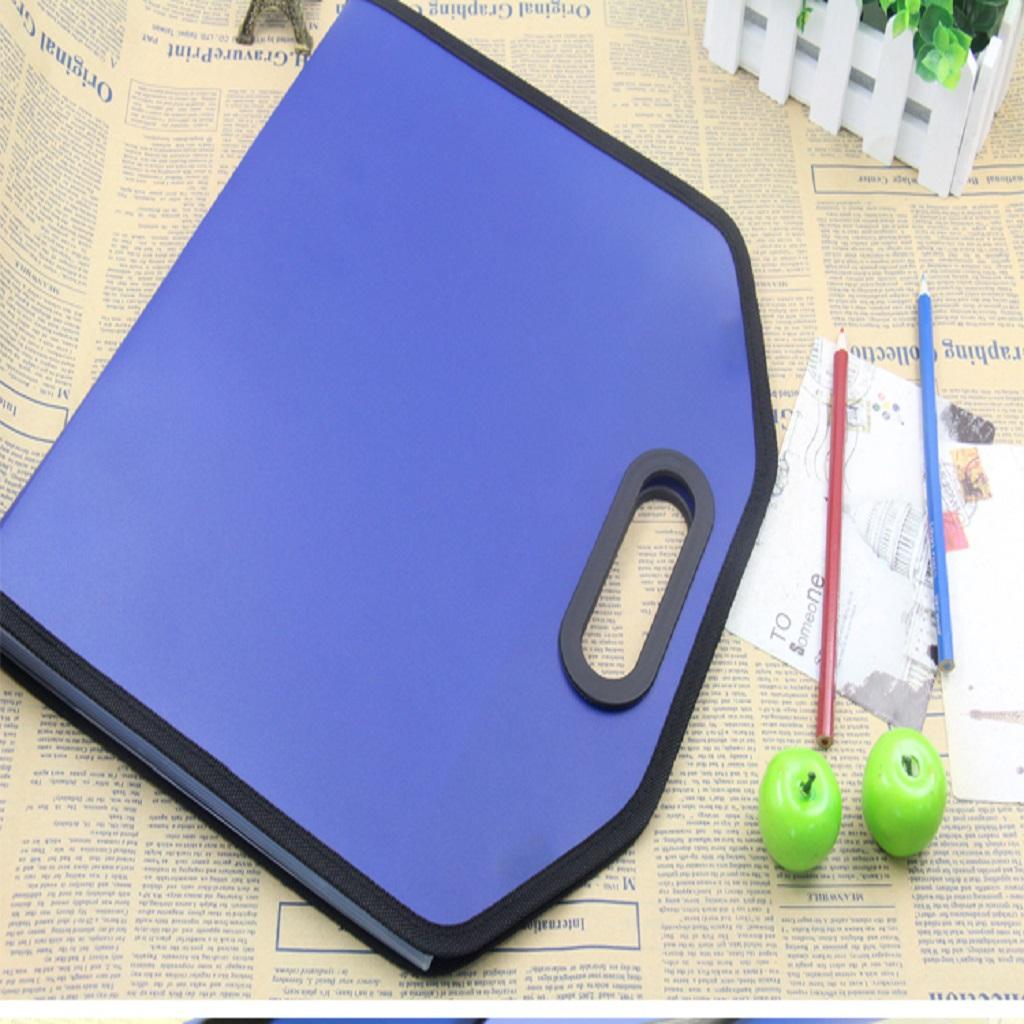 Business Office Information Briefcase Organ Bag Frosted Folder Blue