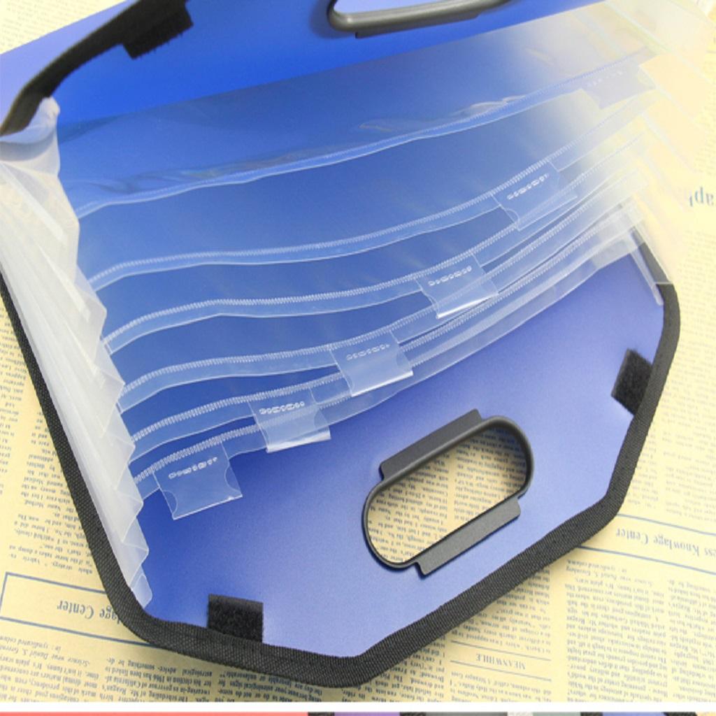 Business Office Information Briefcase Organ Bag Frosted Folder Blue
