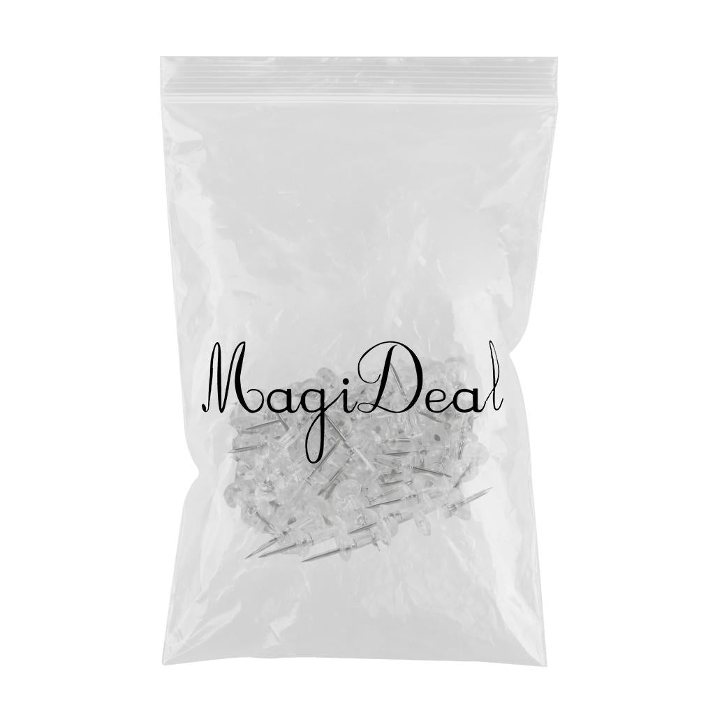 500x Clear Notice Board Push Pins School Drawing Flag Pins Thumb Tacks w/Box