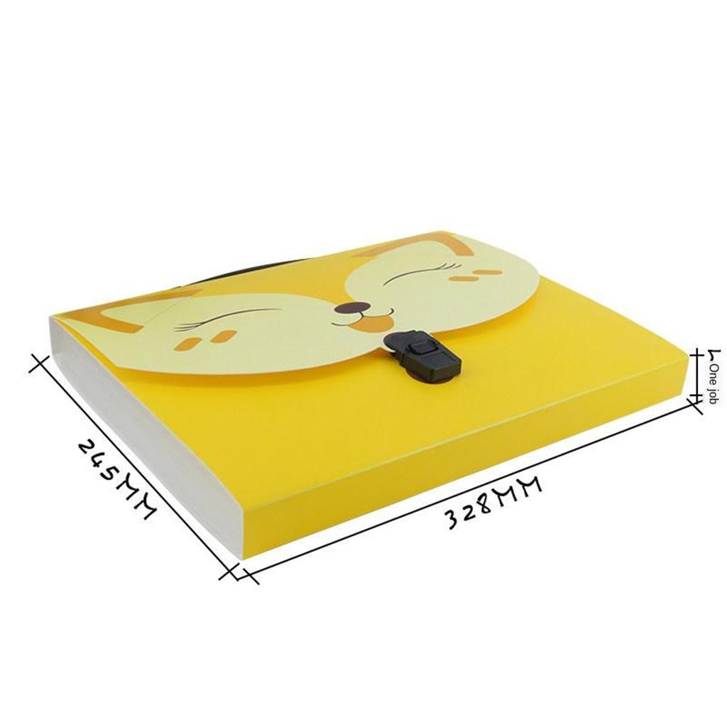 13 Layers File Organizer Expanding Folder A4 Document Holder Bag Yellow Fox