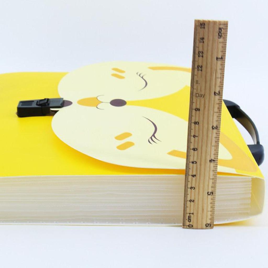 13 Layers File Organizer Expanding Folder A4 Document Holder Bag Yellow Fox