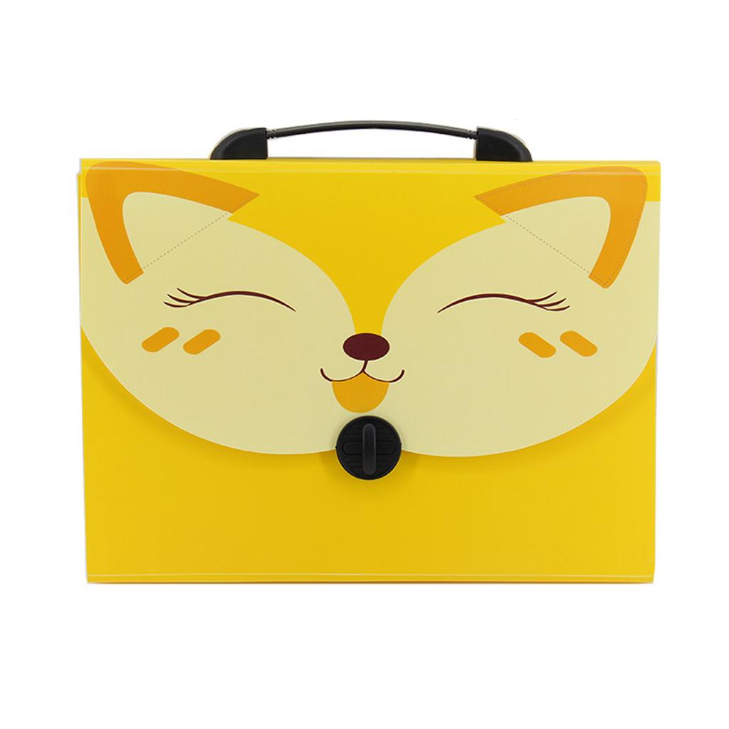 13 Layers File Organizer Expanding Folder A4 Document Holder Bag Yellow Fox