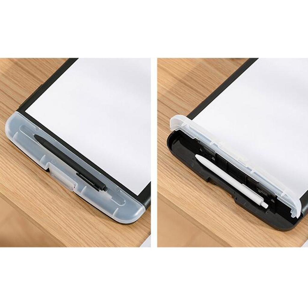 Waterproof Slim Clipboard Storage Box Board Clip File Box Plastic Black