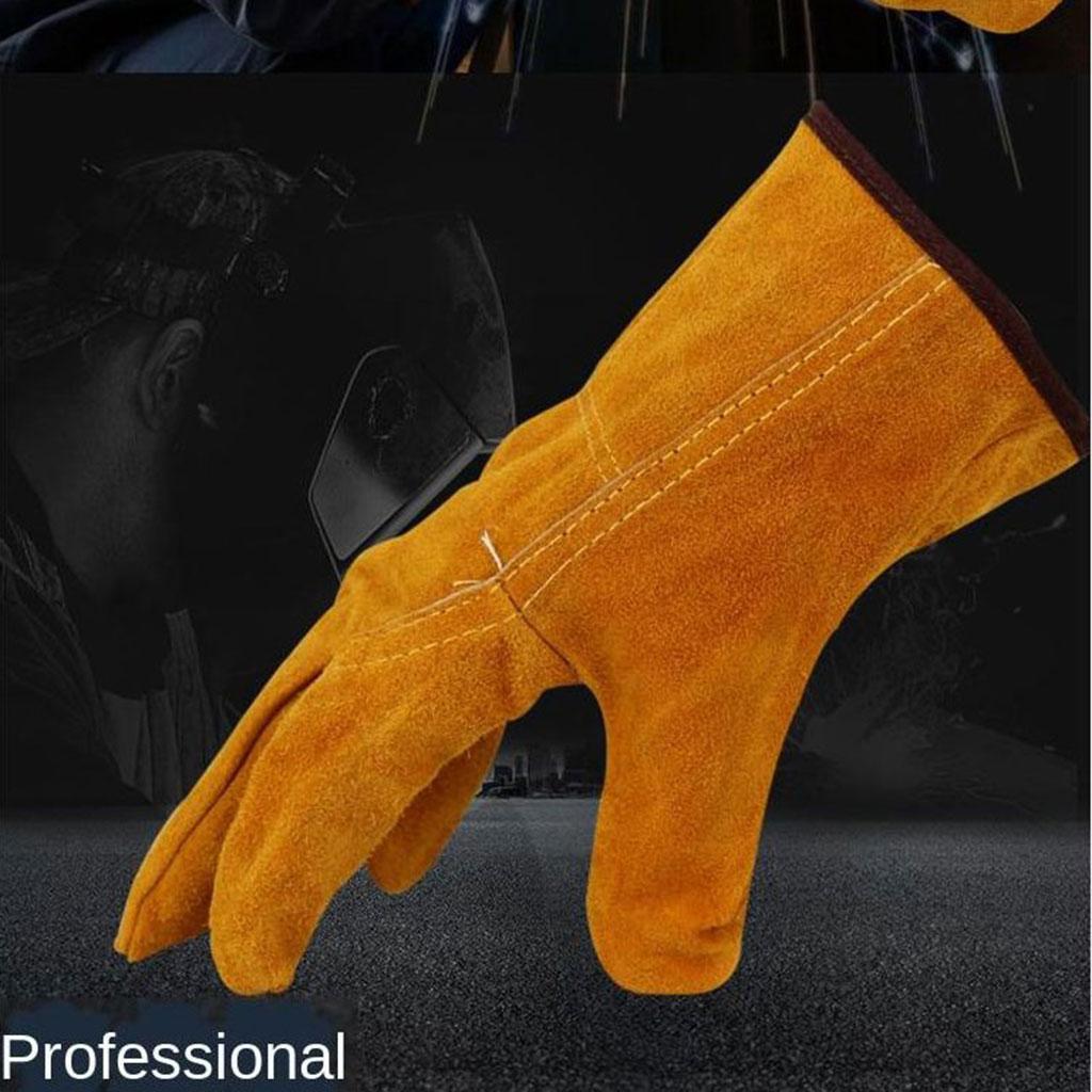 Heat Resistant Gloves Camp Leather BBQ Outdoor Work Hand Protection Gloves