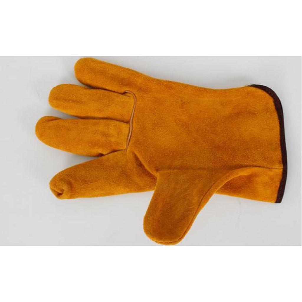 Heat Resistant Gloves Camp Leather BBQ Outdoor Work Hand Protection Gloves