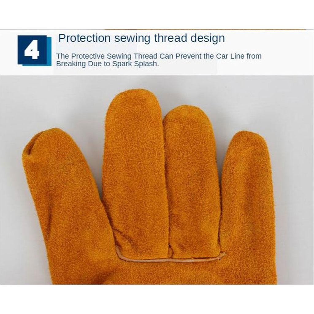 Heat Resistant Gloves Camp Leather BBQ Outdoor Work Hand Protection Gloves