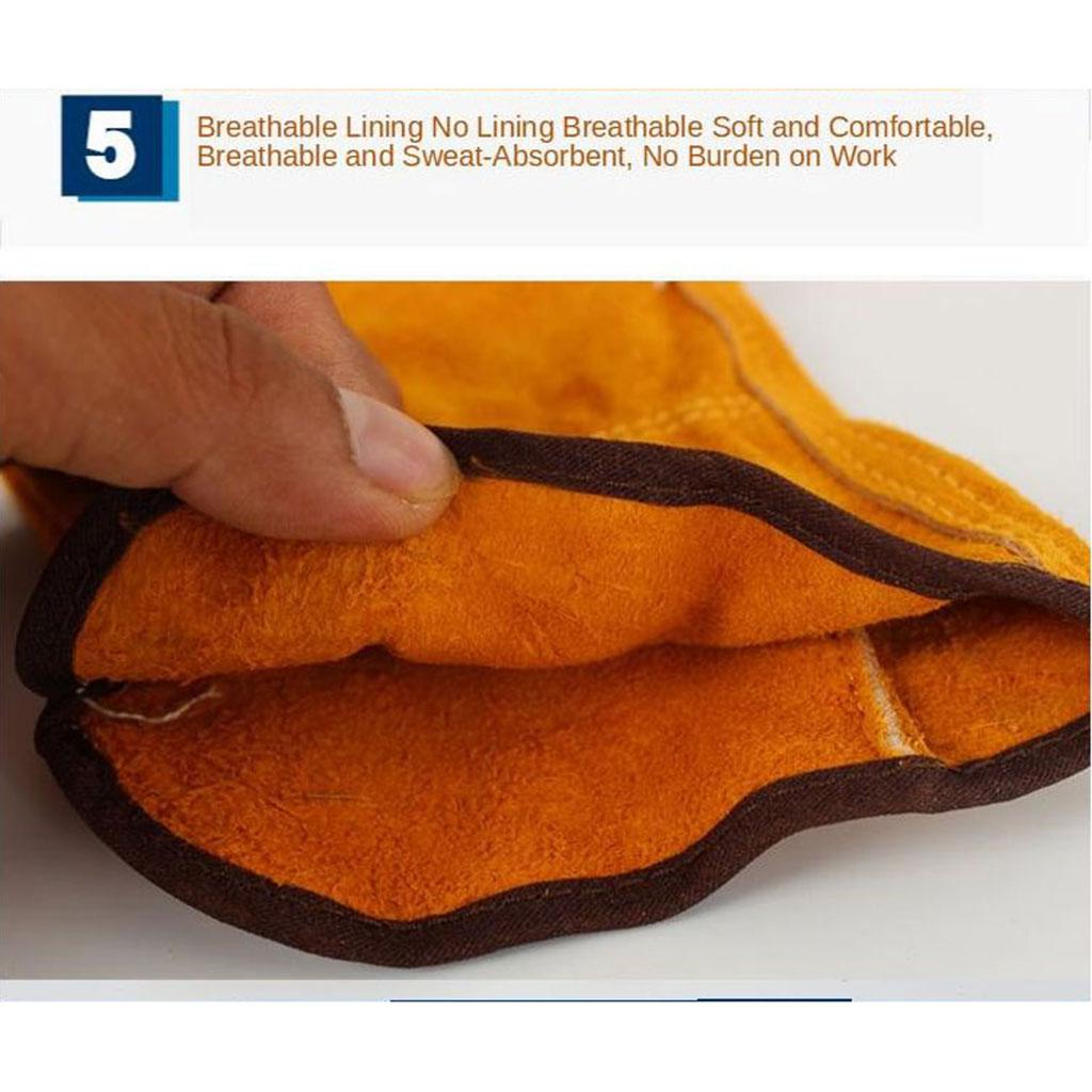 Heat Resistant Gloves Camp Leather BBQ Outdoor Work Hand Protection Gloves