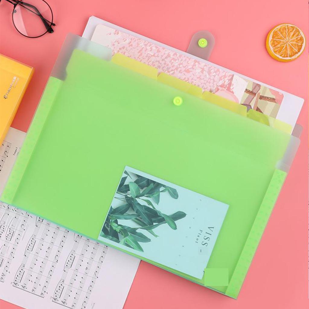 Expanding File Folder Accordion Document Filing Organizer Bag Green