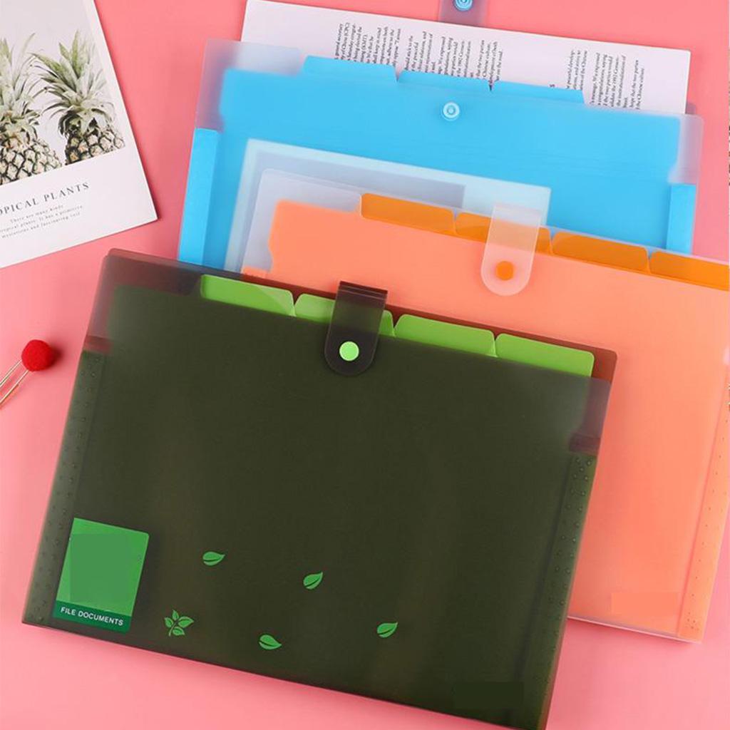 Expanding File Folder Accordion Document Filing Organizer Bag Orange