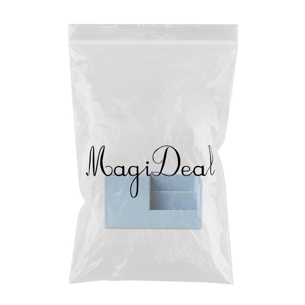 Multi-purpose Desktop Pu Leather storage box Pencils Holder Light Blue
