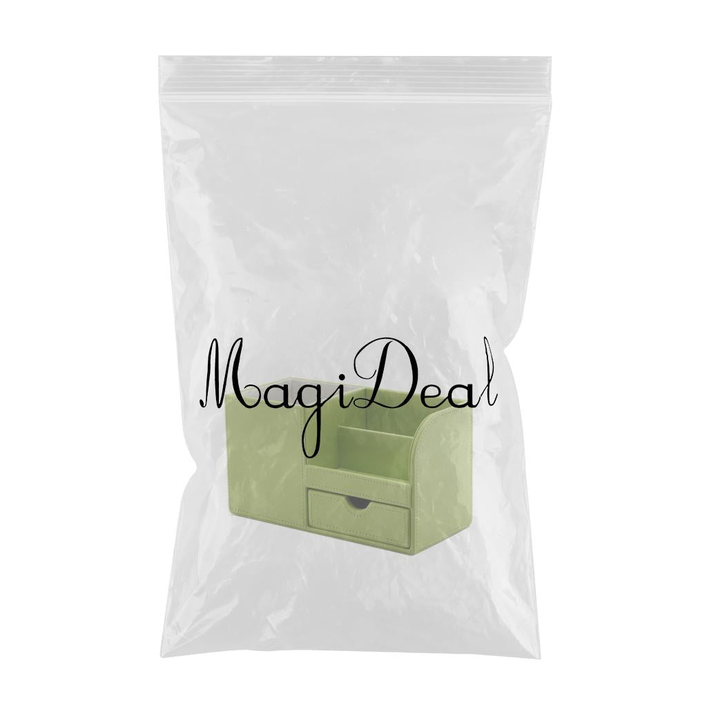 Multifunctional leather pen holder fashion desktop storage box Green