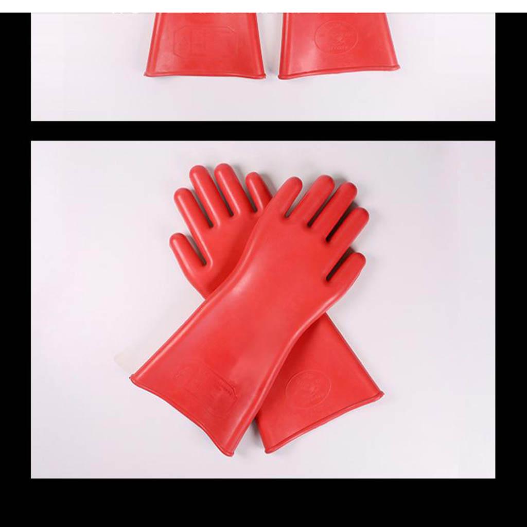 High Voltage Electricians Insulating Gloves Rubber  12kv