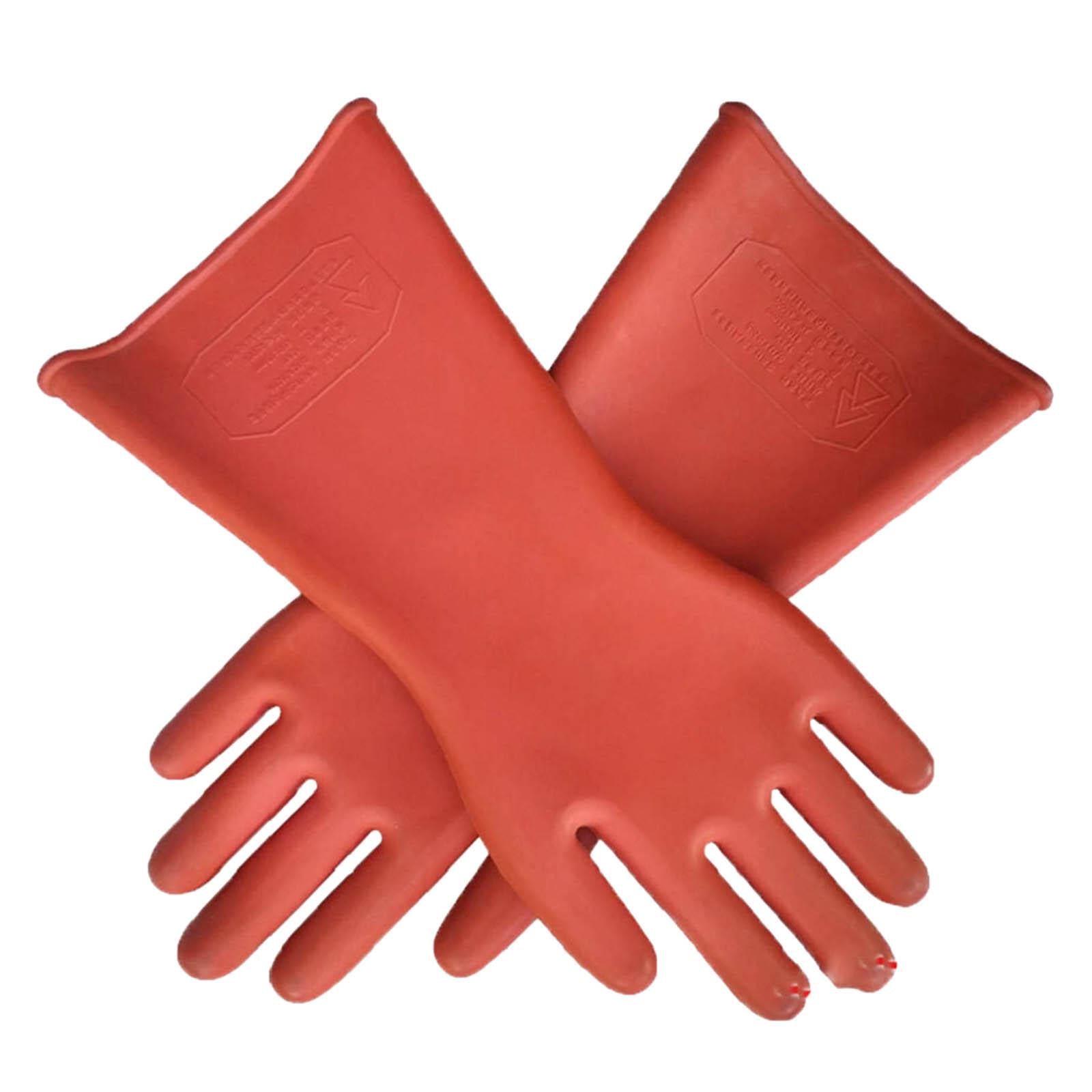 High Voltage Electricians Insulating Gloves Rubber  12kv