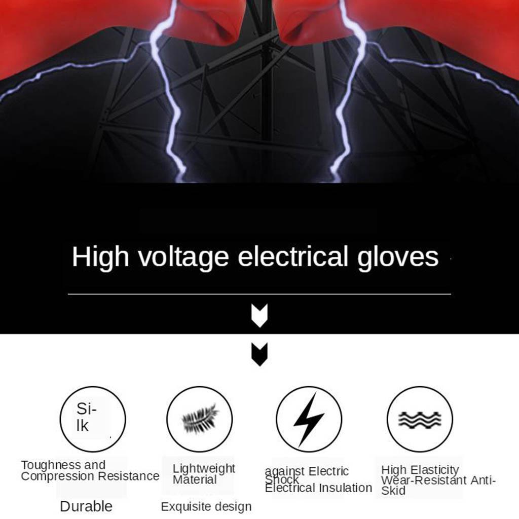 High Voltage Electricians Insulating Gloves Rubber  25kv