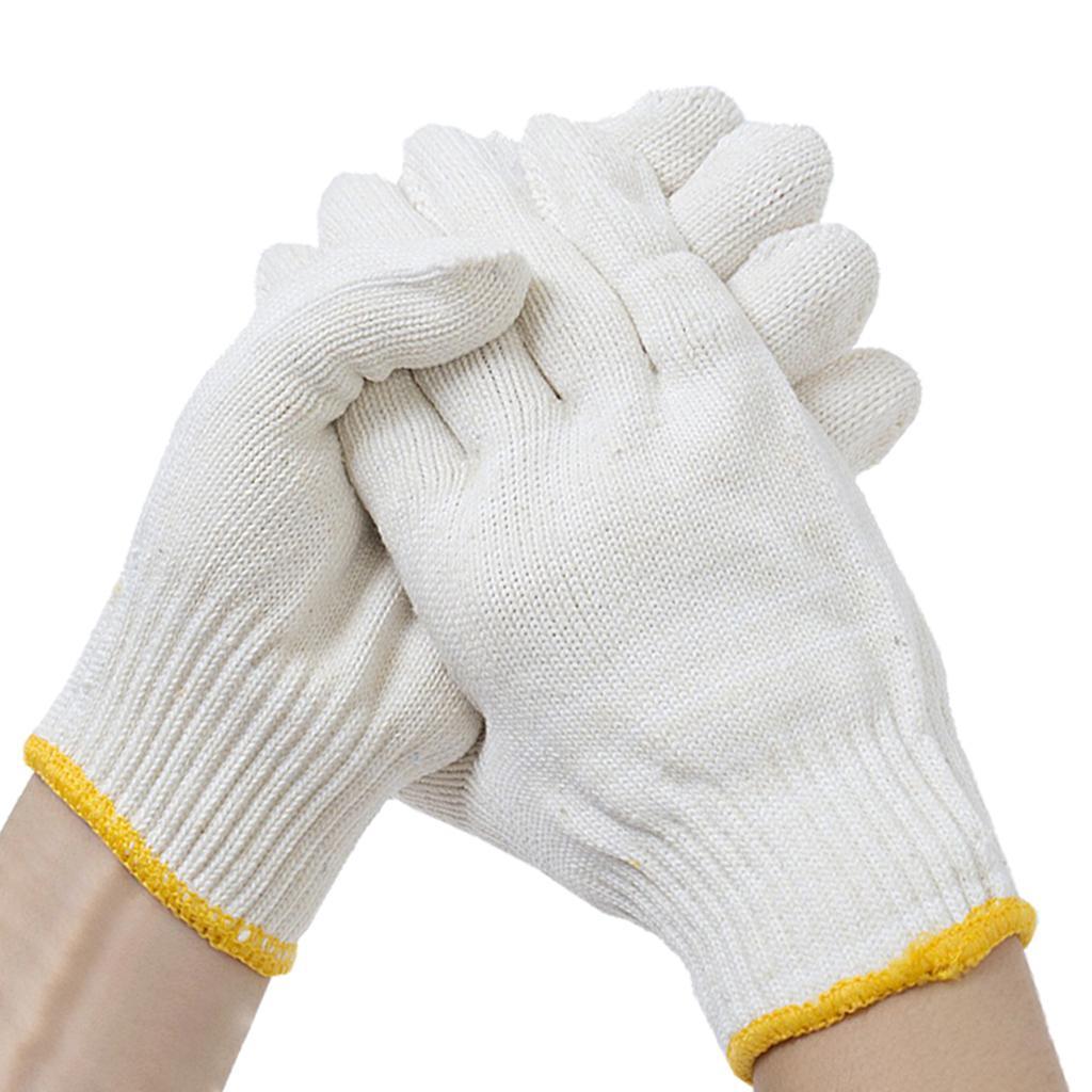 12 Pairs Of Cotton Encryption Cotton Yarn Gloves Wear-Resistant Work Gloves