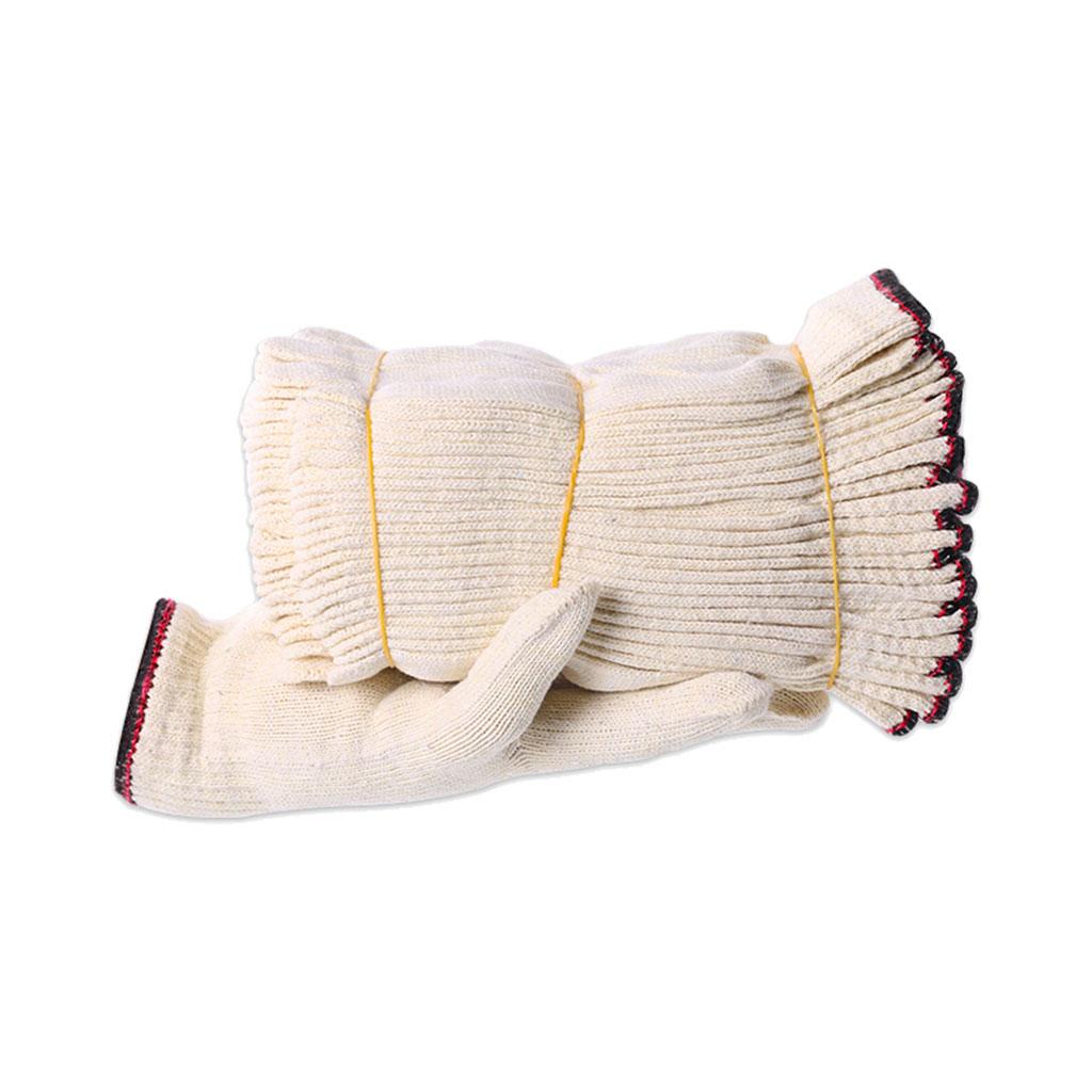 24pcs Cotton Yarn String Plain Knit Working Glove Breathable Wear-resistant