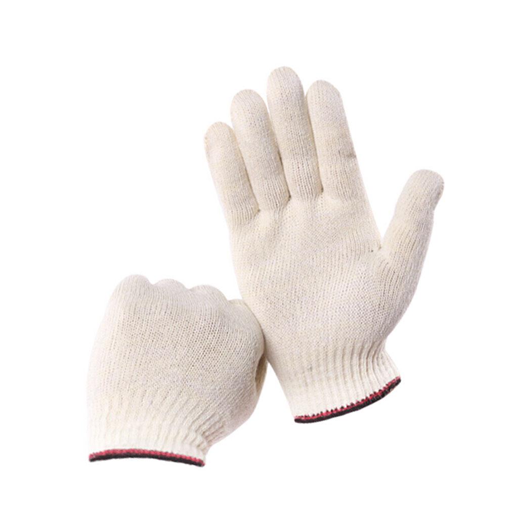 24pcs Cotton Yarn String Plain Knit Working Glove Breathable Wear-resistant