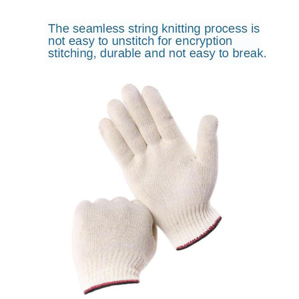 24pcs Cotton Yarn String Plain Knit Working Glove Breathable Wear-resistant