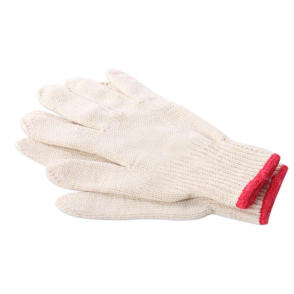 12 Pairs Thicken Wear-resistant Durable String Knit Work Gloves 21x12cm