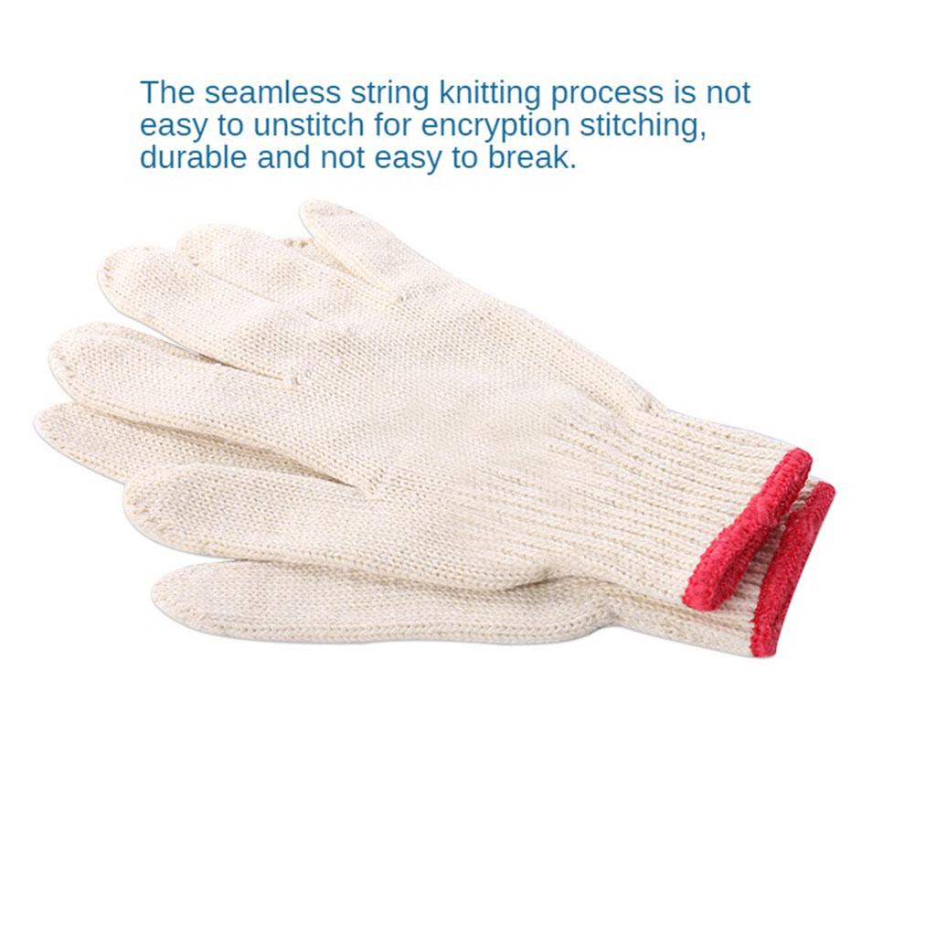 12 Pairs Thicken Wear-resistant Durable String Knit Work Gloves 21x12cm