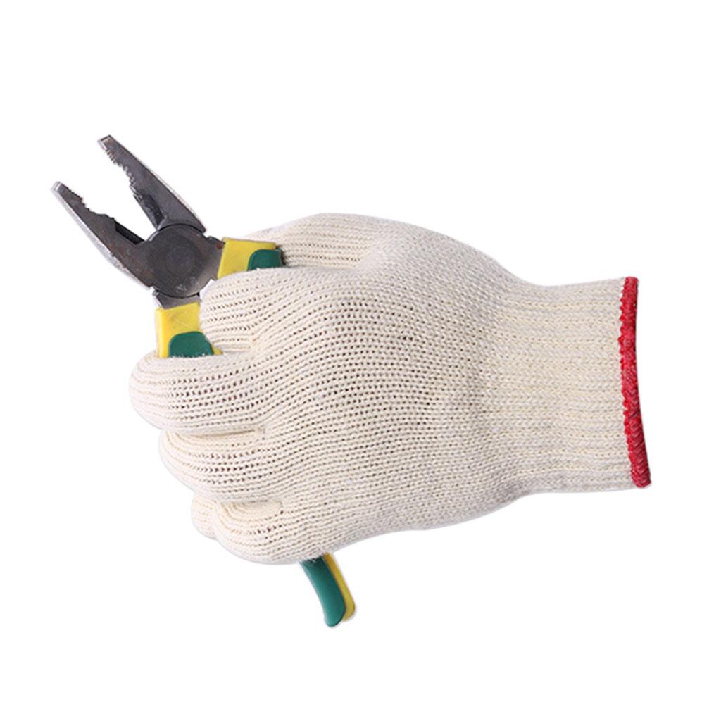 12 Pairs Thicken Wear-resistant Durable String Knit Work Gloves 21x12cm