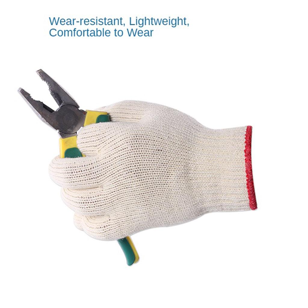 12 Pairs Thicken Wear-resistant Durable String Knit Work Gloves 21x12cm