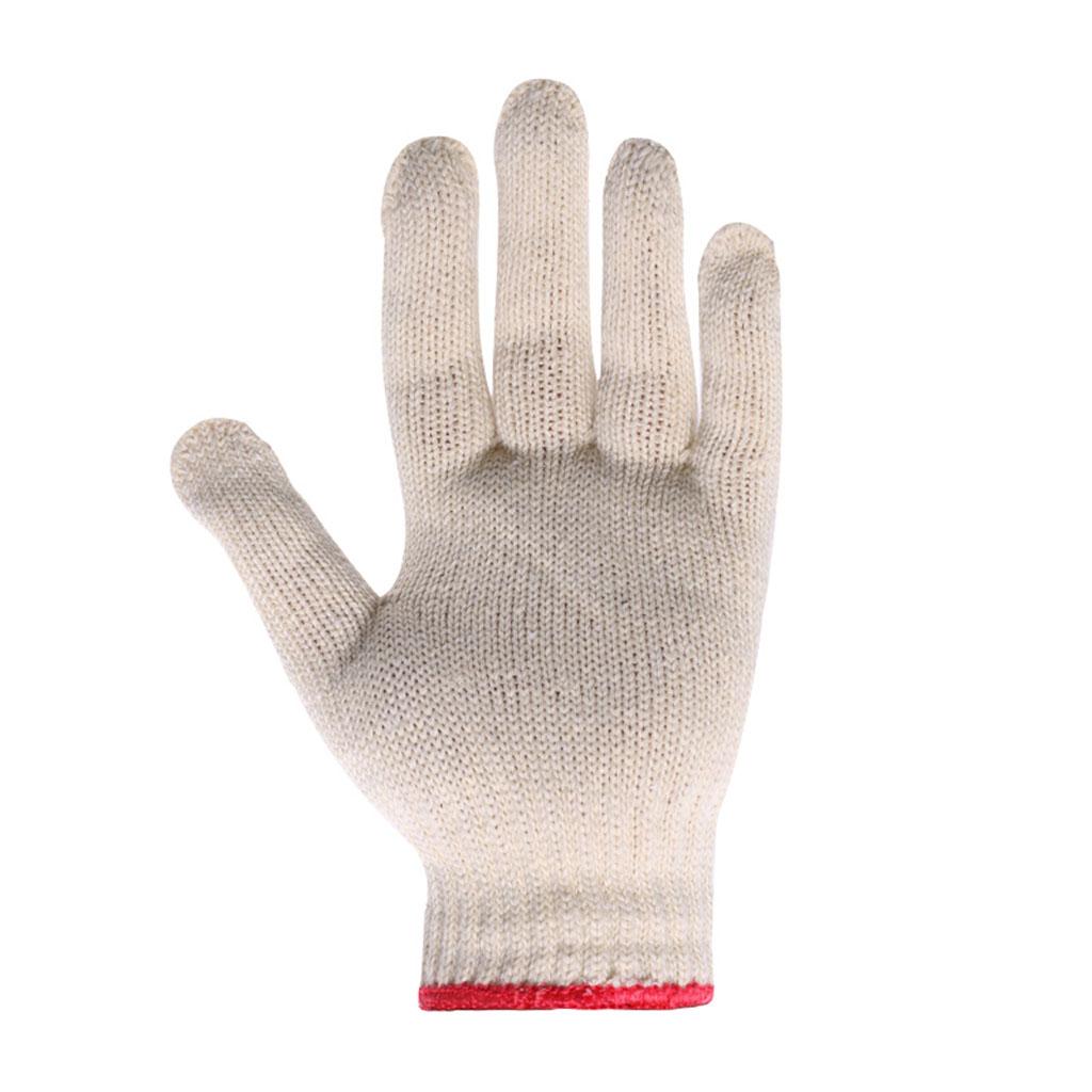 12 Pairs Thicken Wear-resistant Durable String Knit Work Gloves 21x12cm