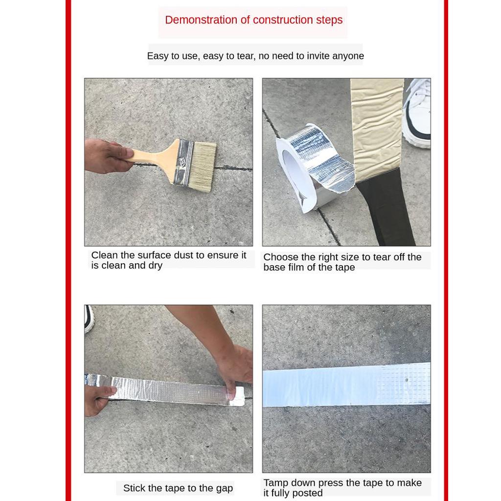 Waterproof Tape Roof Cement Ground Cracks Repair Tape Self-adhesive 10cmx5m