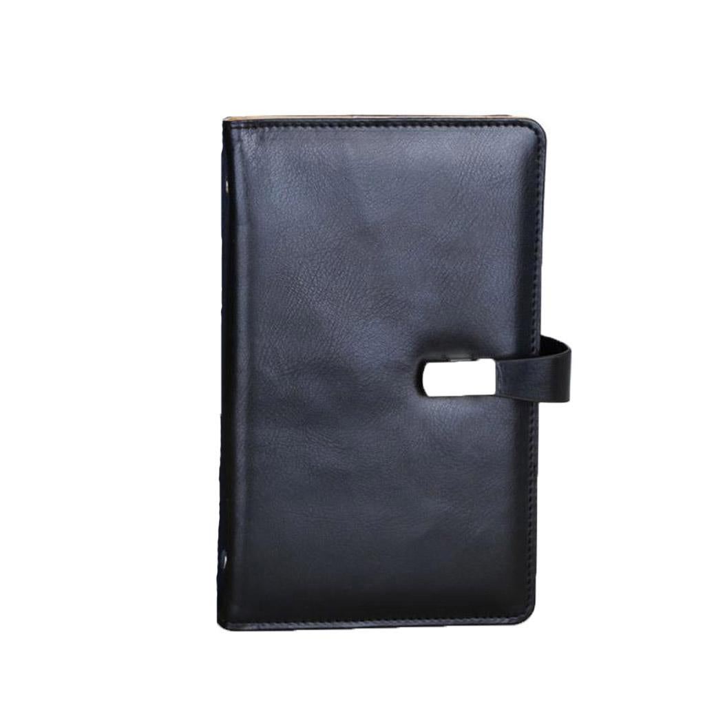 Leather Card Holder Large Capacity 120 Name Cards Ticket Storage Black