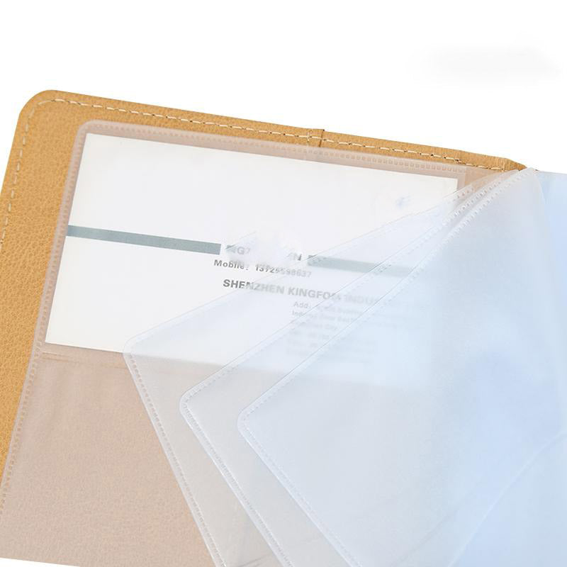 Leather Card Holder Large Capacity 120 Name Cards Ticket Storage Brown