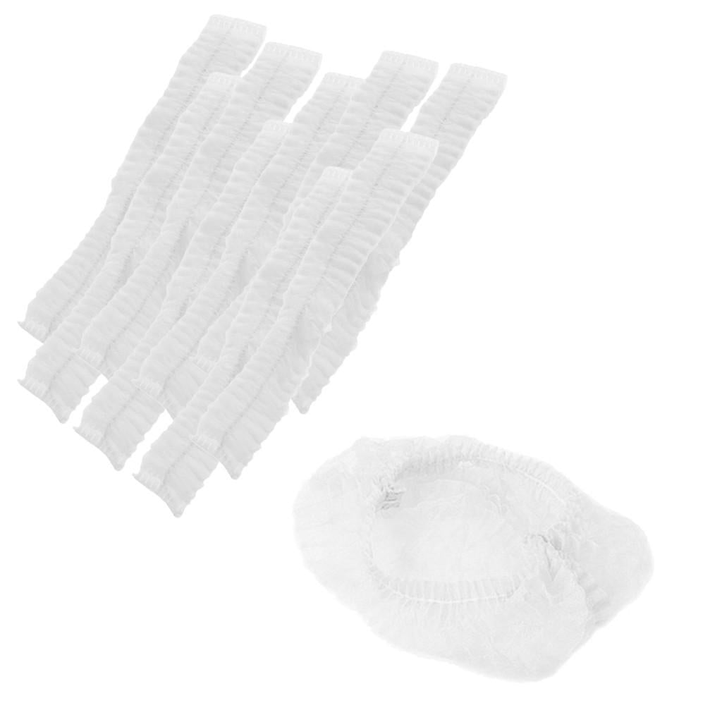 10pcs/pack Disposable Hair Caps Head Anti-Dust Bouffant Kitchen Tanning Cap White