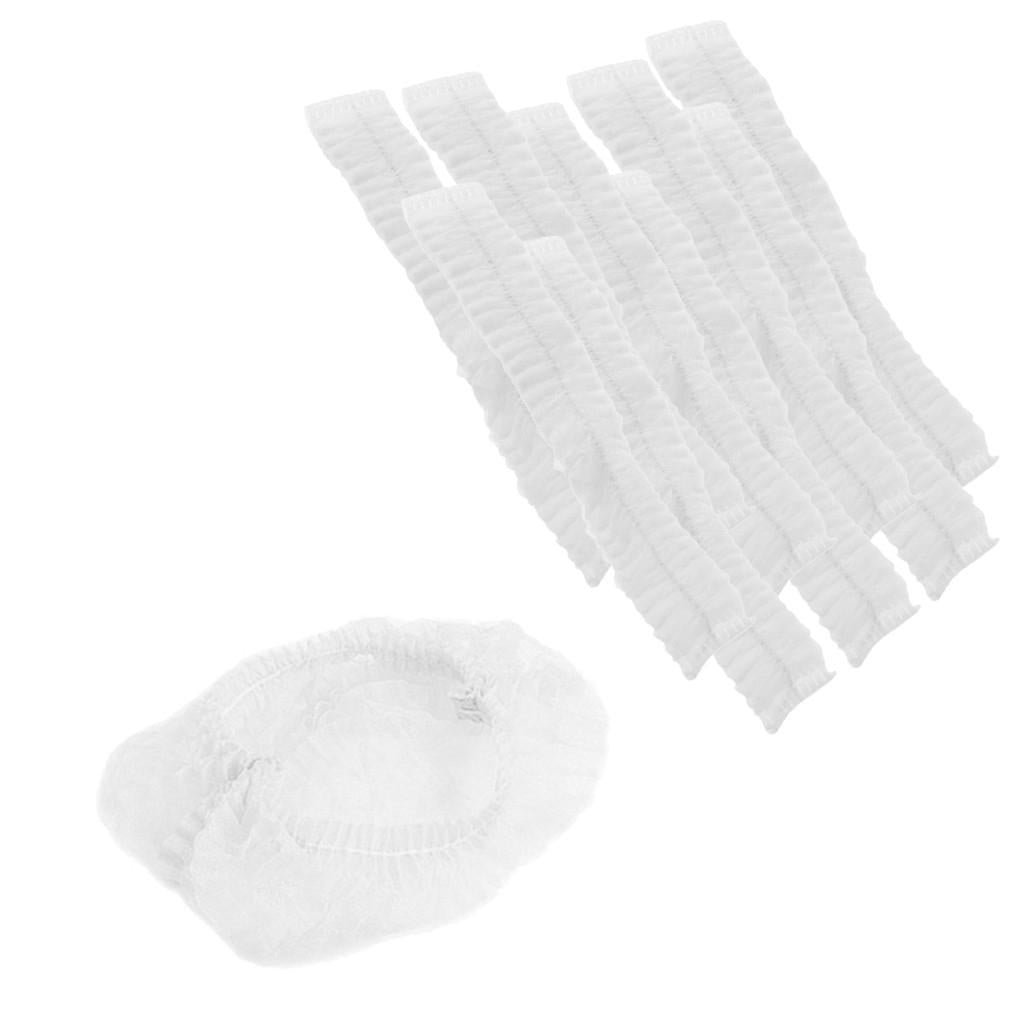 10pcs/pack Disposable Hair Caps Head Anti-Dust Bouffant Kitchen Tanning Cap White