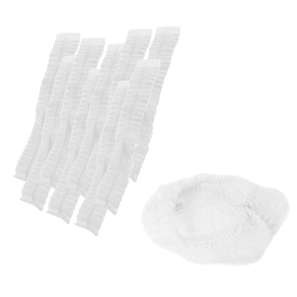 10pcs/pack Disposable Hair Caps Head Anti-Dust Bouffant Kitchen Tanning Cap White