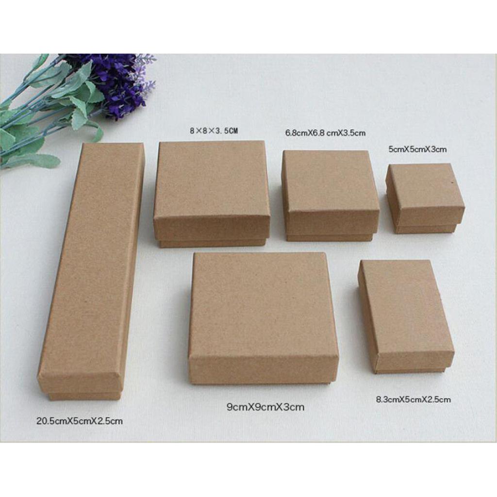 Brown Gift Boxes Kraft Paper Box 9x9x3cm Bridesmaid Proposal Boxes with Lids