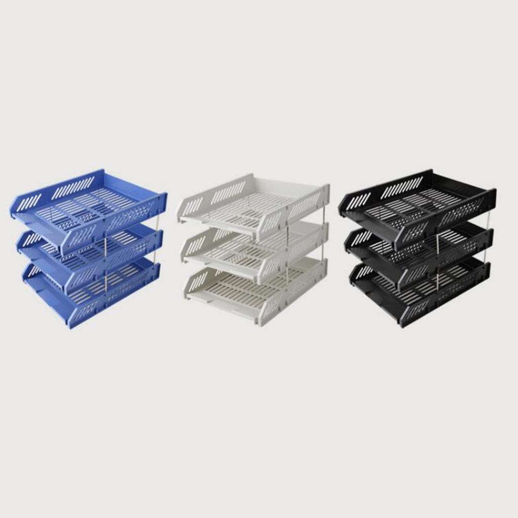 A4 Letter Trays Risers Office Document Paper Filing Files Organiser Blue