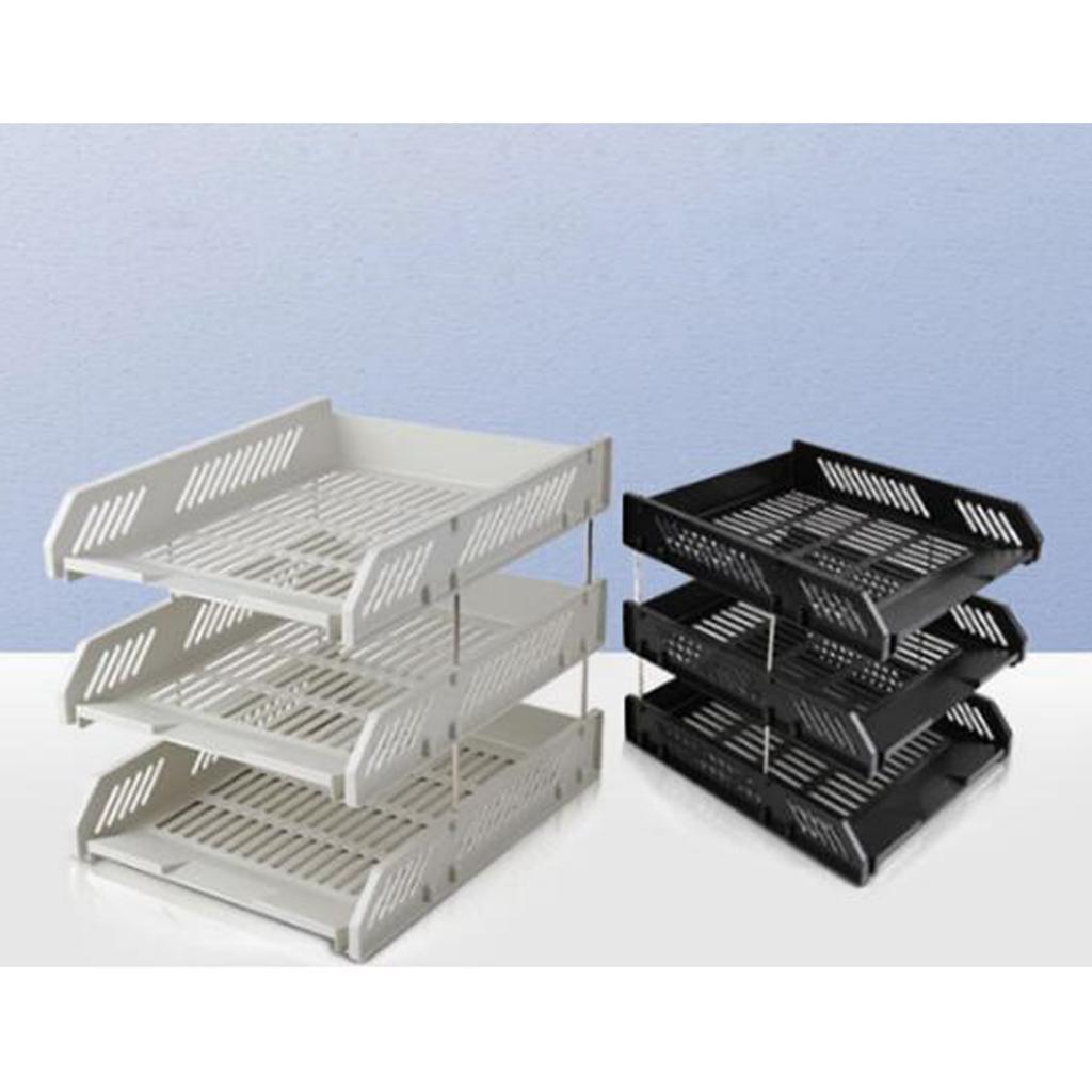 A4 Letter Trays Risers Office Document Paper Filing Files Organiser Black