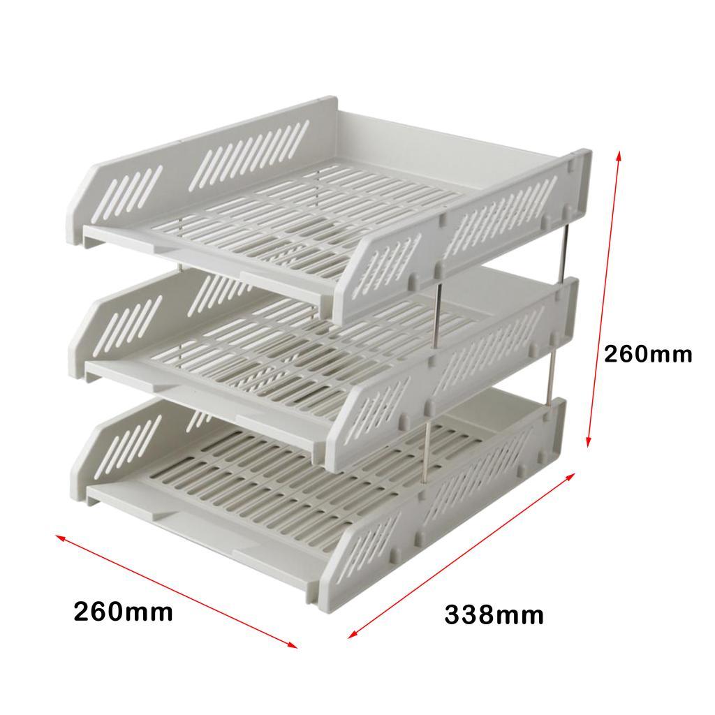 A4 Letter Trays Risers Office Document Paper Filing Files Organiser Gray