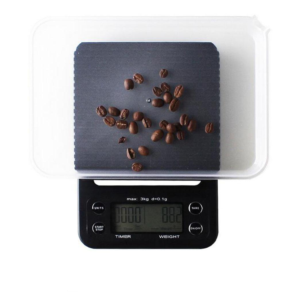 3kg/0.1g Portable Drip Coffee Weighing Scale With Timer   Smooth surface