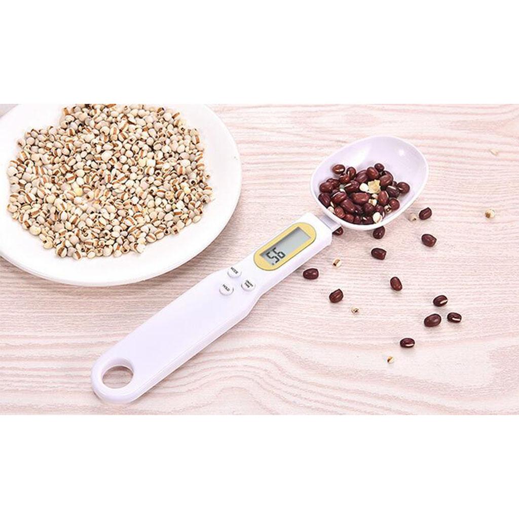 Electronic Digital Scale Spoon LCD Display Portable Kitchen Detachable White