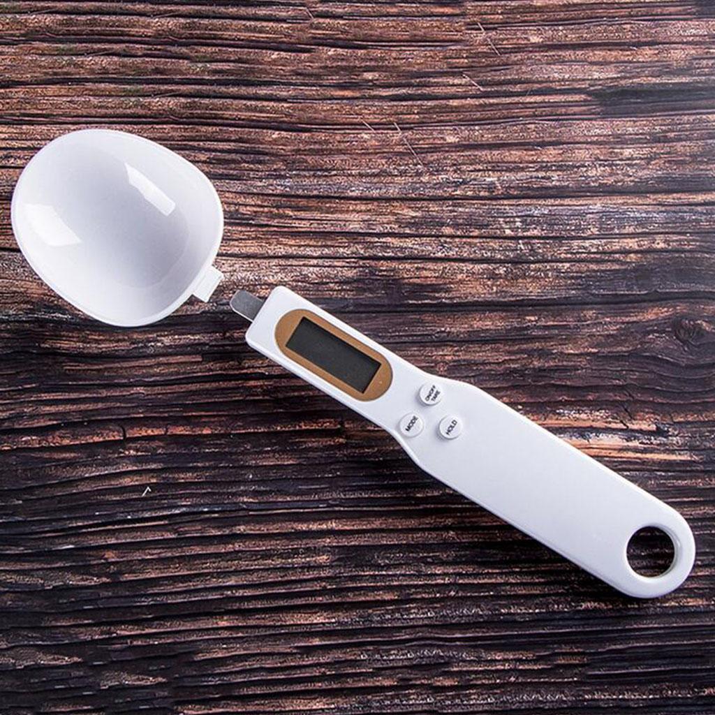 Electronic Digital Scale Spoon LCD Display Portable Kitchen Detachable White