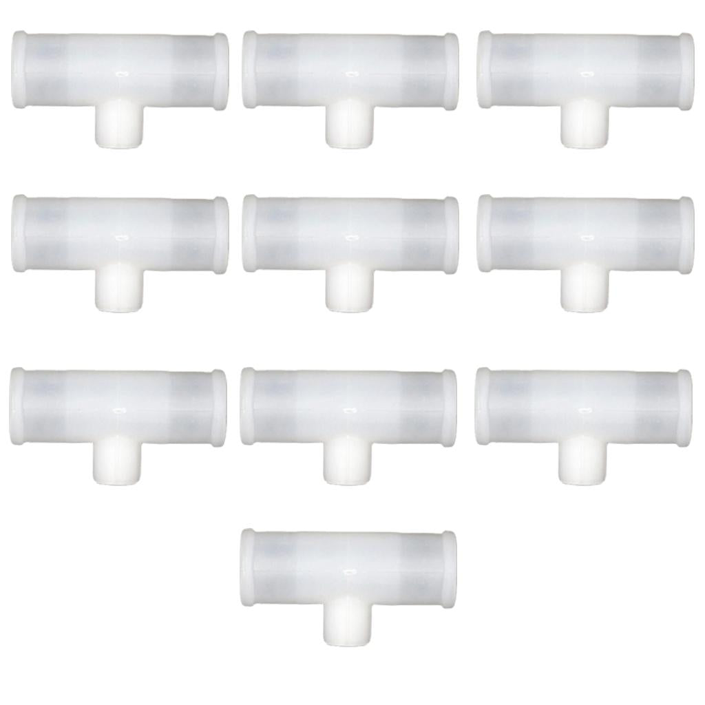 10pcs 1/2inch PVC Tee Fittings for Threaded Poultry Nipples Chicken Waterer