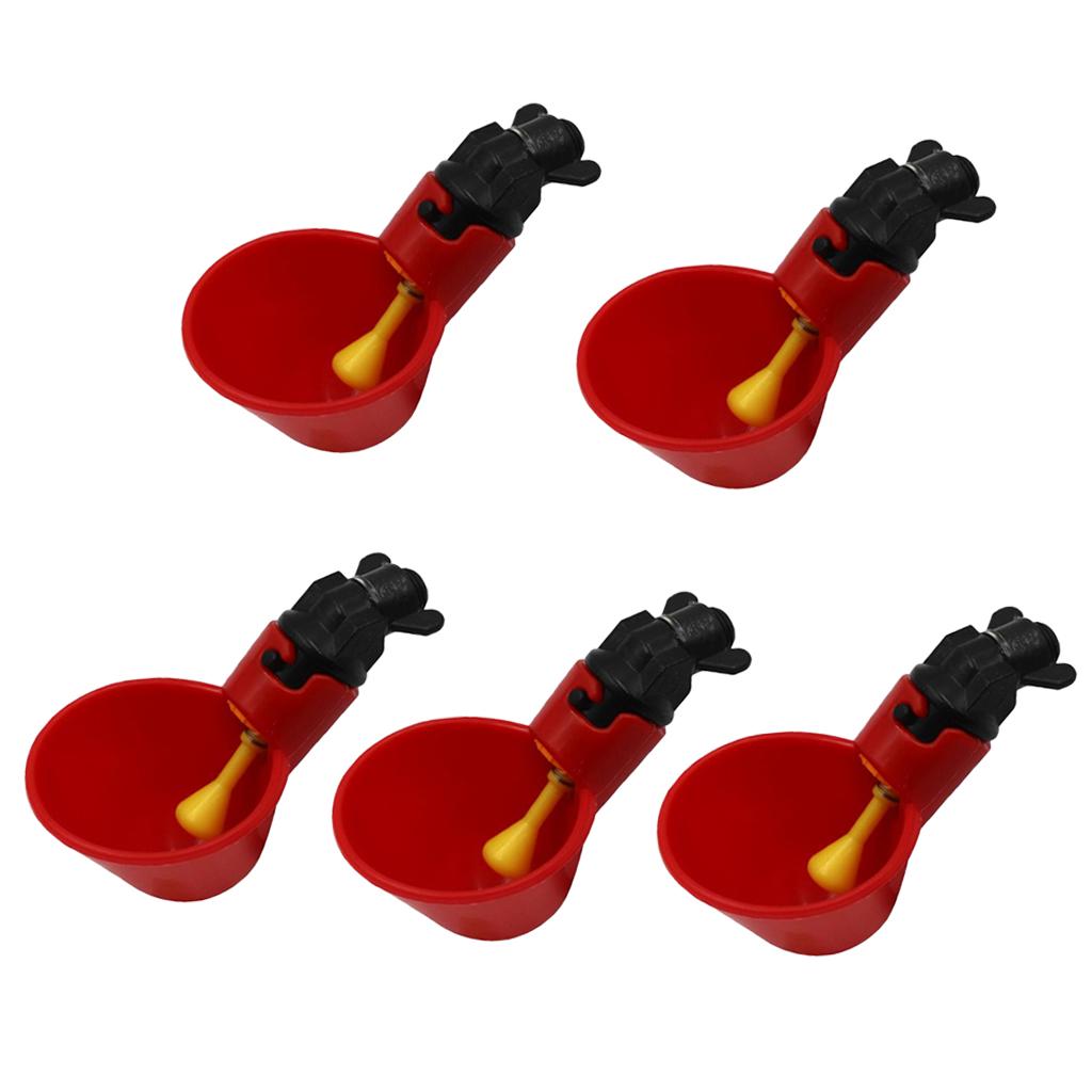5pcs Quail Pigeon Drinker Watering Cups Feeder for Poultry Automatic Waterer