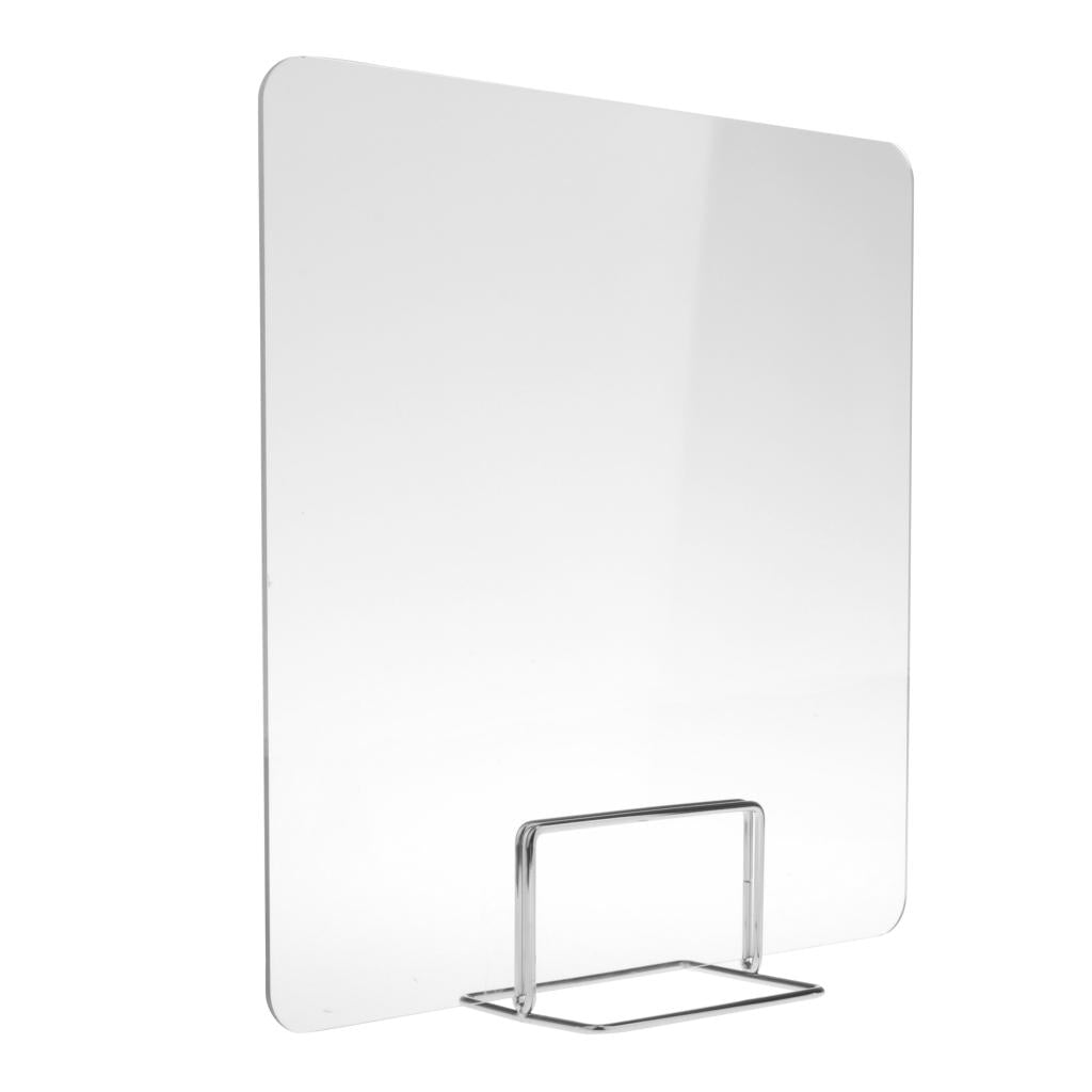 Sneeze Guard Distancing Barrier Desk Shield Portable Lightweight Protect Transparent 40x40cm