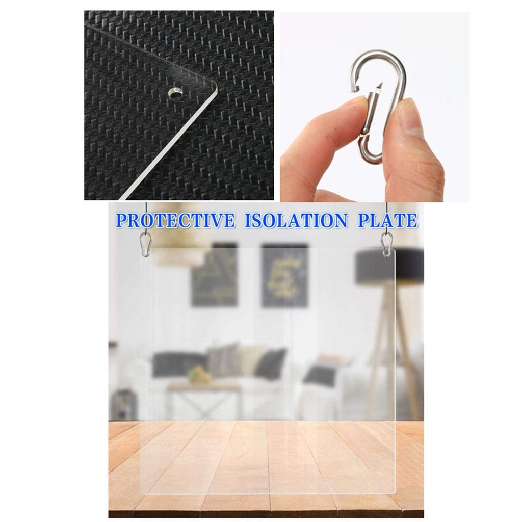 1pc Protection Hanging Sneeze Guard Clear Acrylic fit Restaurant Nail Salon 400x400x5mm