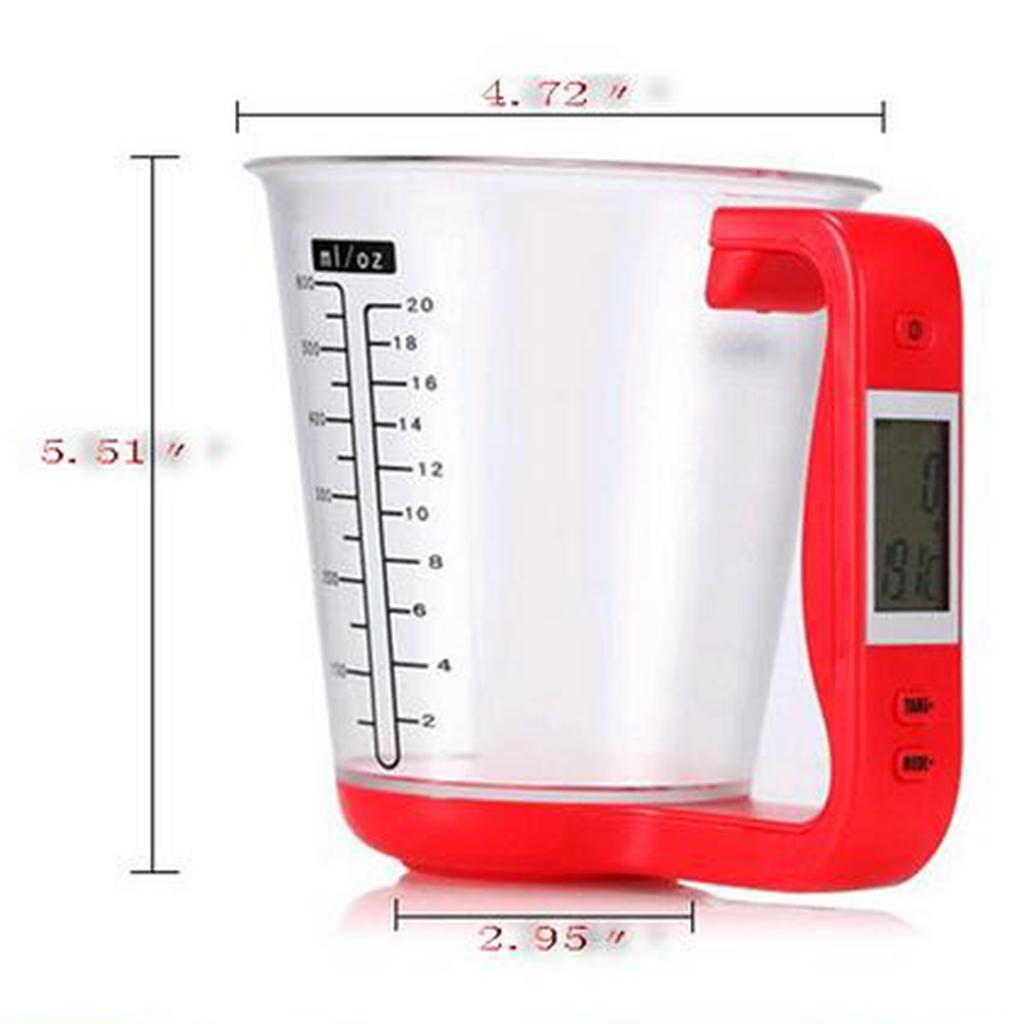 Kitchen Scale Measure Cup Digital Baker Libra Tool Digtal Lcd Display Red