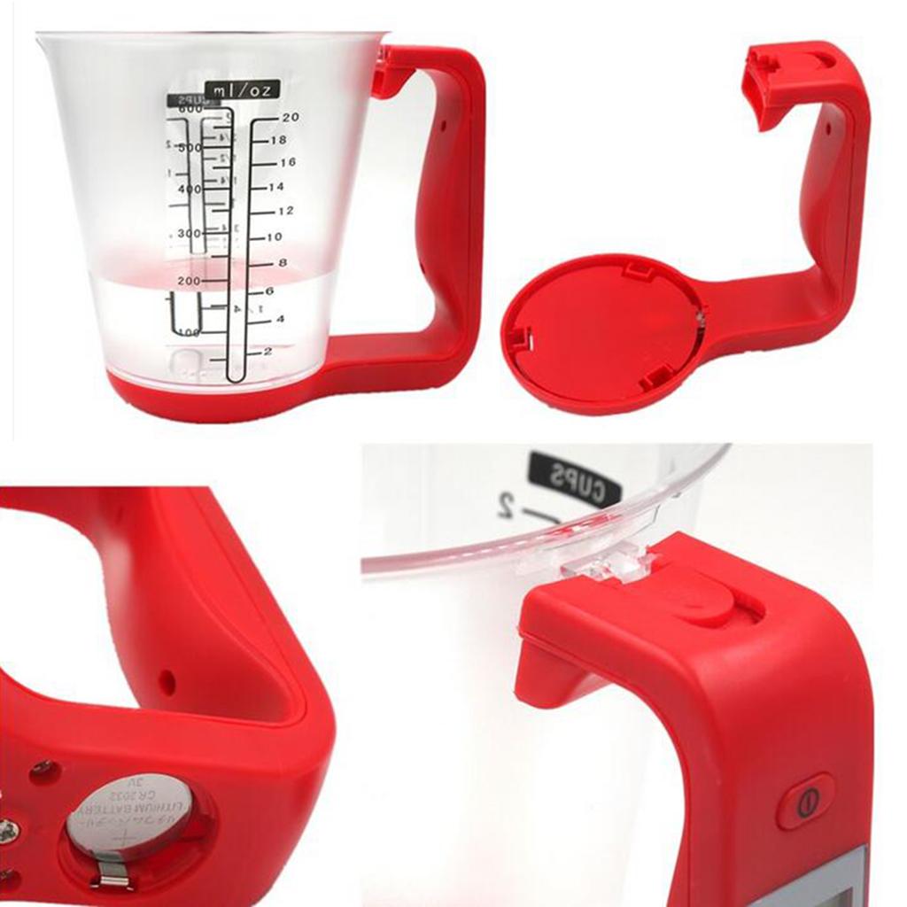 Kitchen Scale Measure Cup Digital Baker Libra Tool Digtal Lcd Display Red