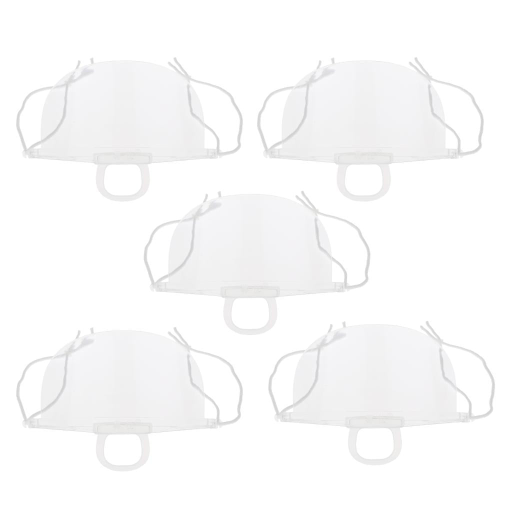 5x Safety Face Shield Anti-Saliva Kitchen Chef Hotel Visors Clear 5.7x14cm